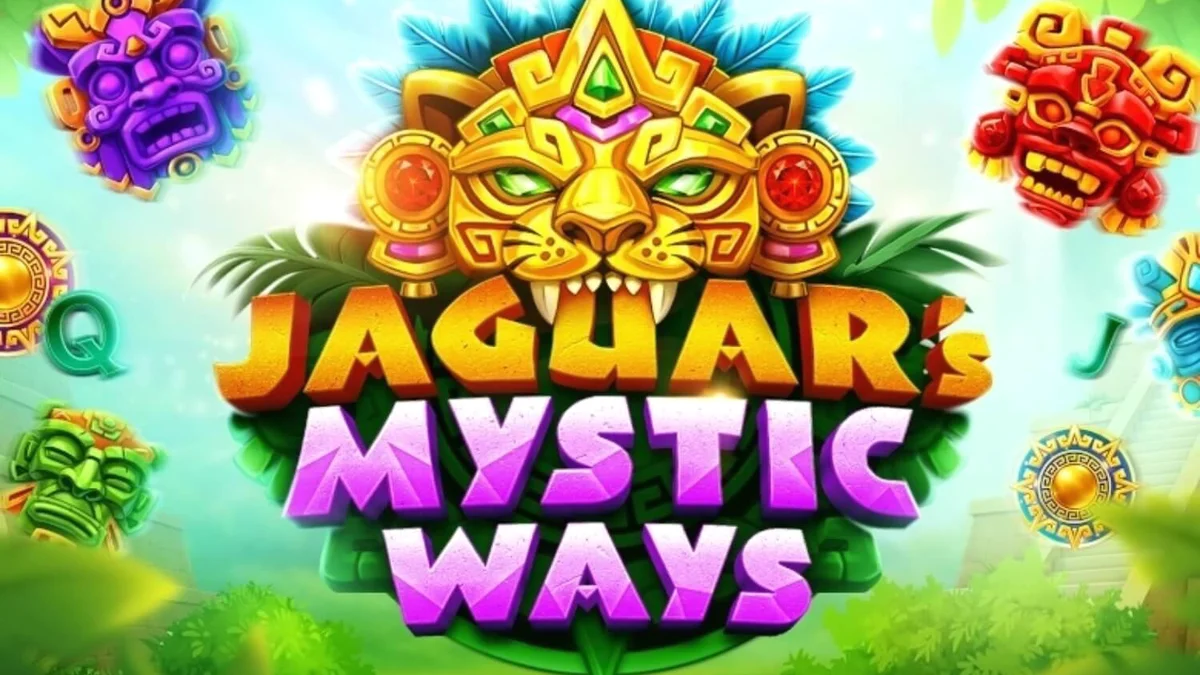 Pemandangan hutan kuno dan kuil emas dalam slot Jaguar’s Mystic Ways